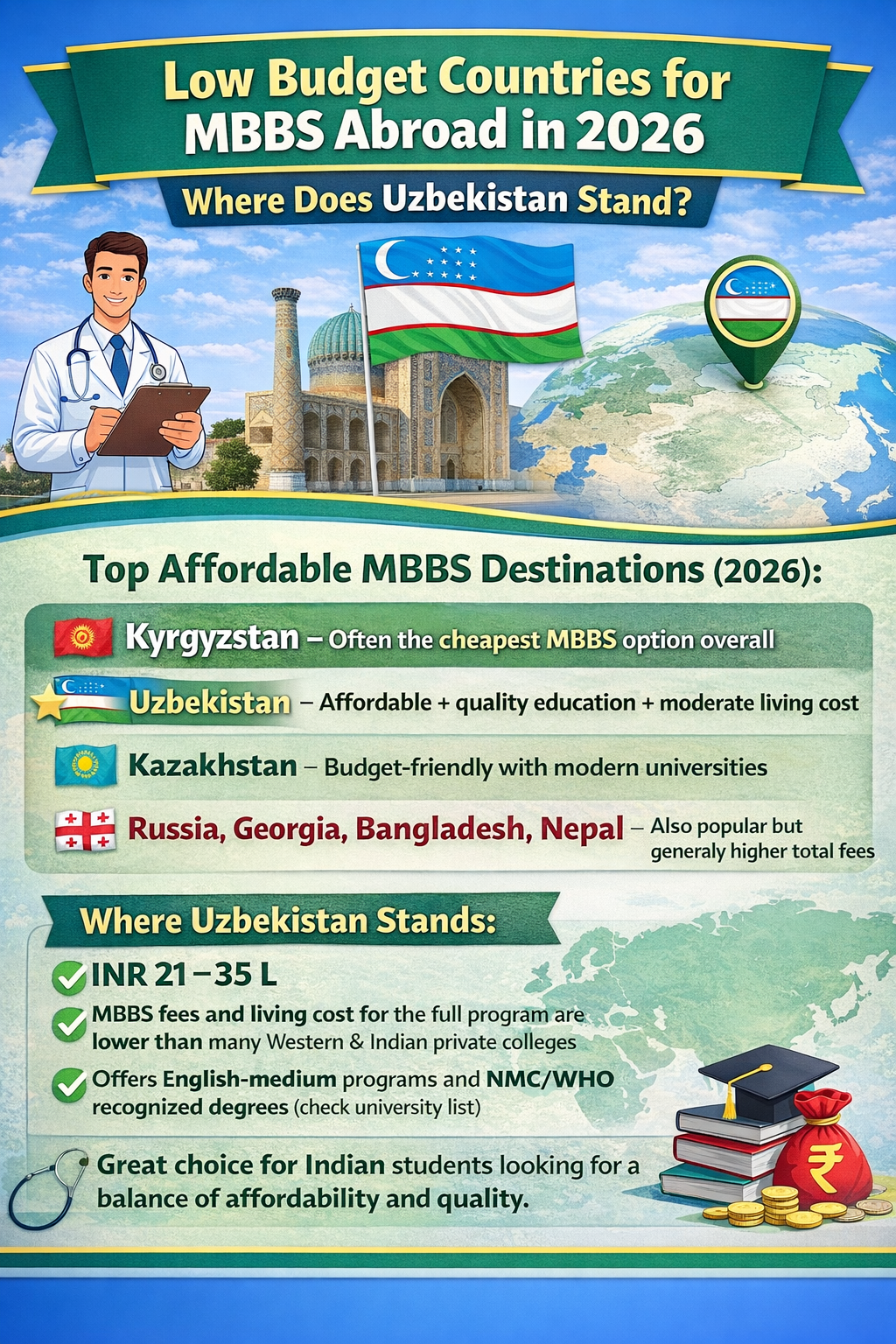 Low Budget Countries for MBBS in 2026 – Where Does Uzbekistan Stand?